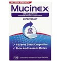 Reckitt Benckiser Mucinex 63824-02314 Max Strength Expectorant, 14 Tablets per Bottle 63824-02314